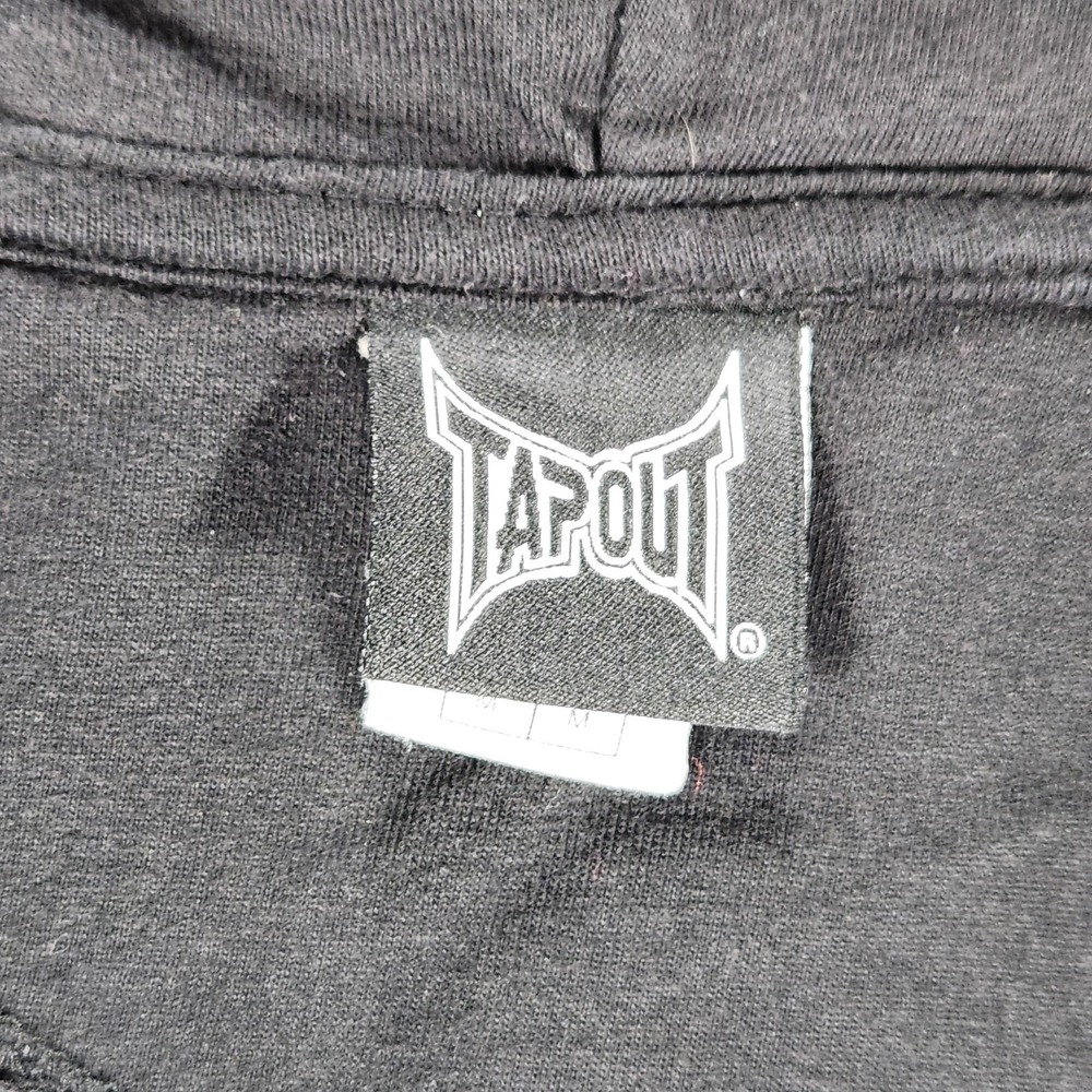 Tapout Hoodie Sweatshirt Mens Medium Black Full Zip Skull Y2K Vintage Ribcage - Picture 7 of 13